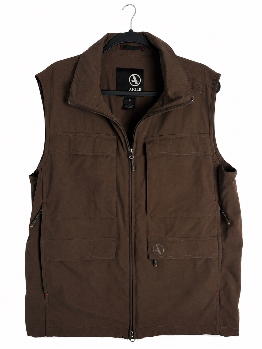 Vintage Aigle Actimum Technical Utility Vest Gilet Brown XL Gorpcore Fishing